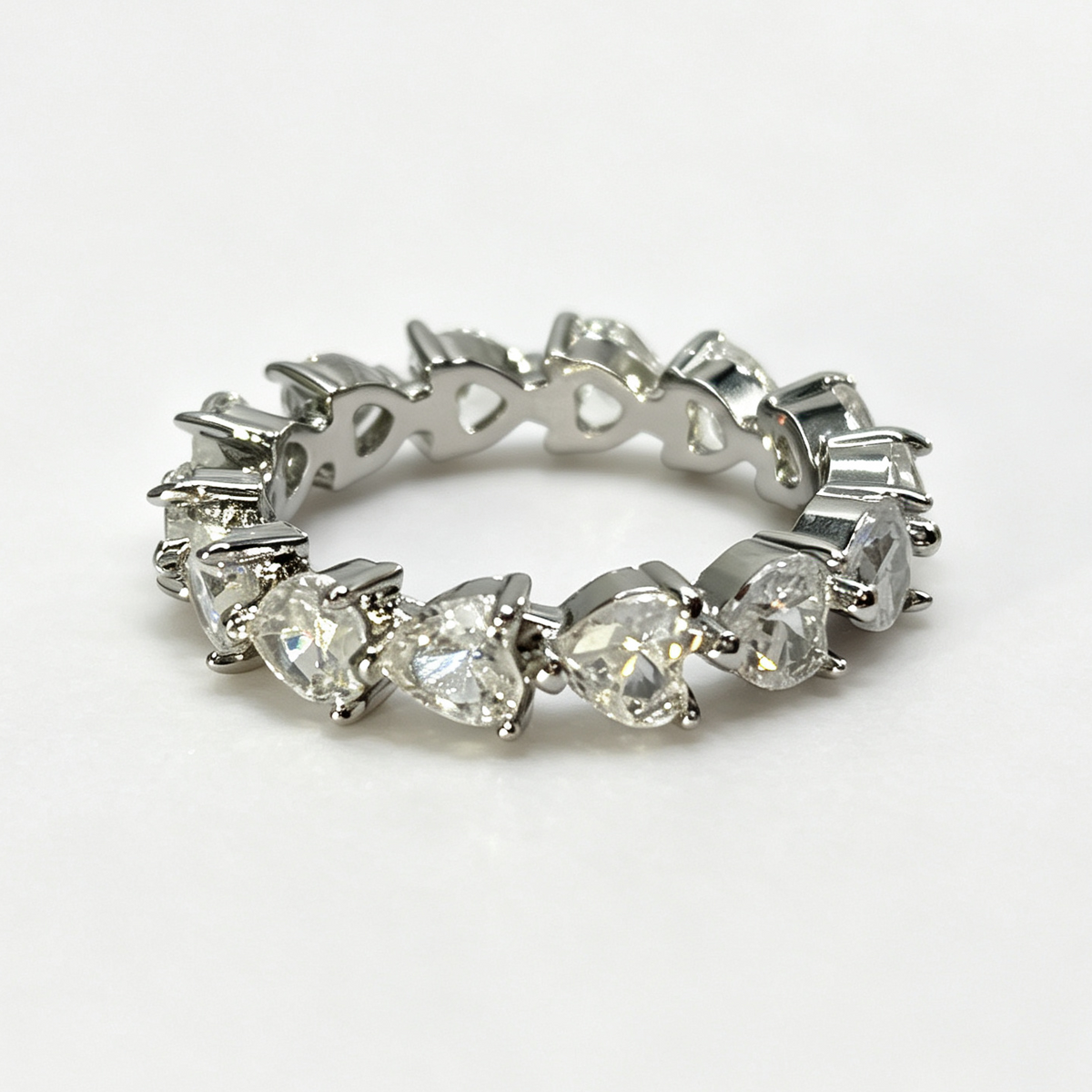 Dahlia heart-cut moissanite ring on hand — AUMIRE JEWEL