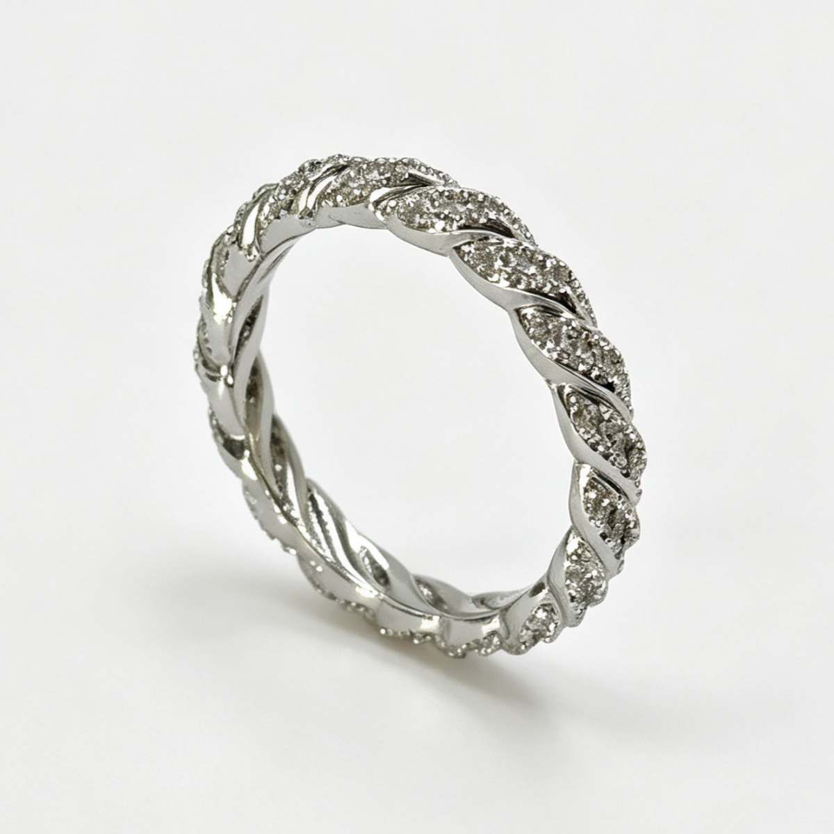 Liana round-cut moissanite ring on hand — AUMIRE JEWEL