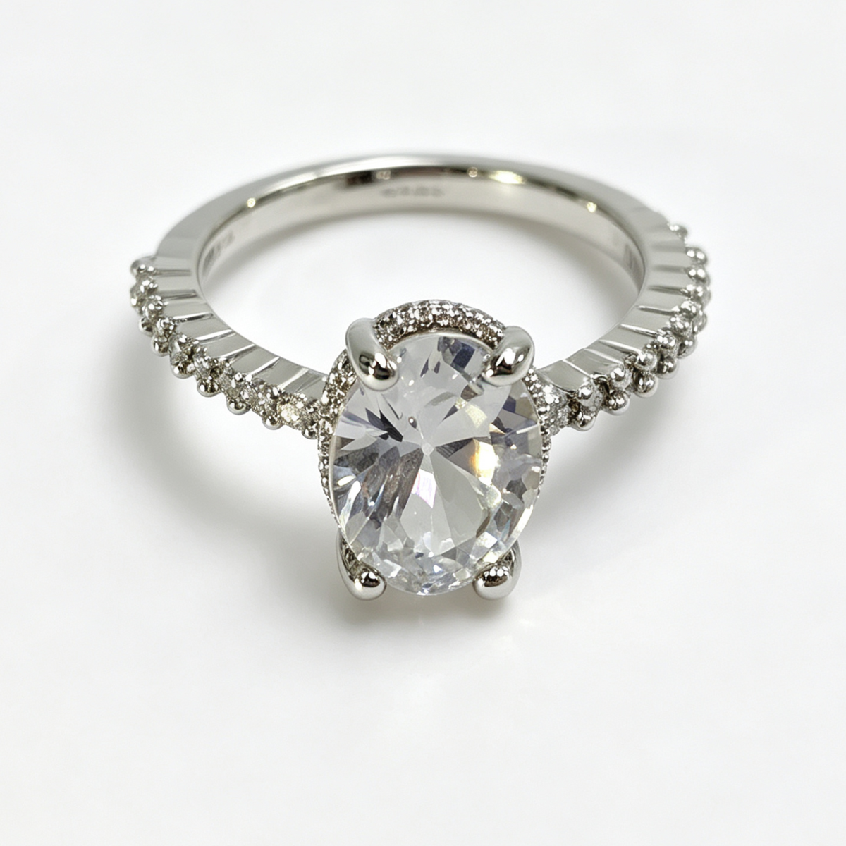 Cordelia oval-cut moissanite ring on hand — AUMIRE JEWEL