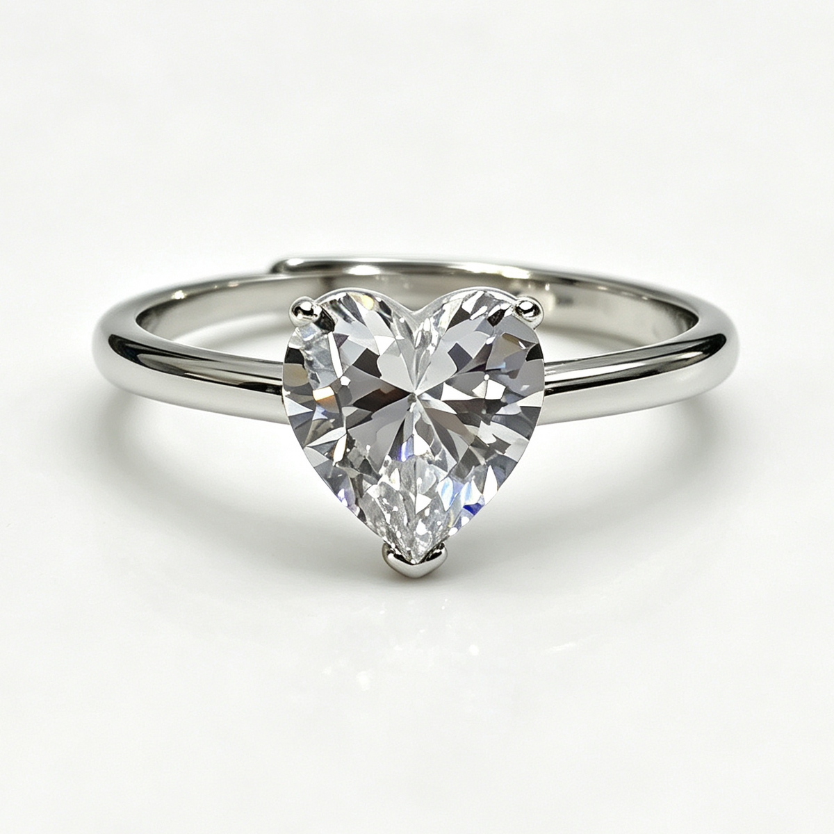 Eudora heart-cut moissanite ring on hand — AUMIRE JEWEL