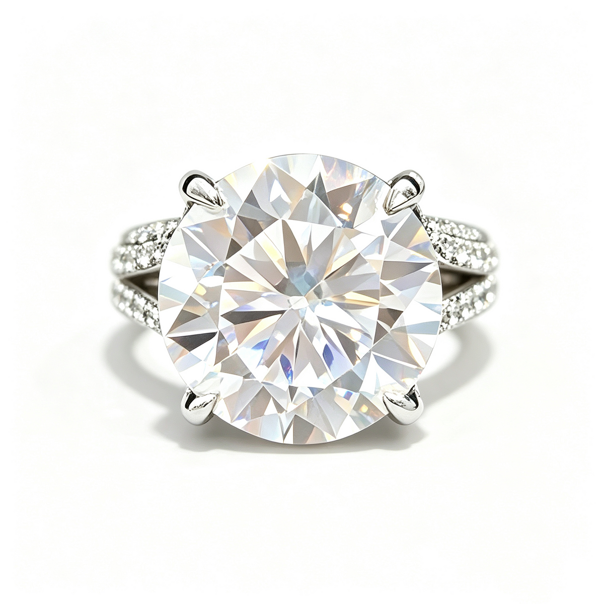 Rock Candy round-cut moissanite ring on hand — AUMIRE JEWEL