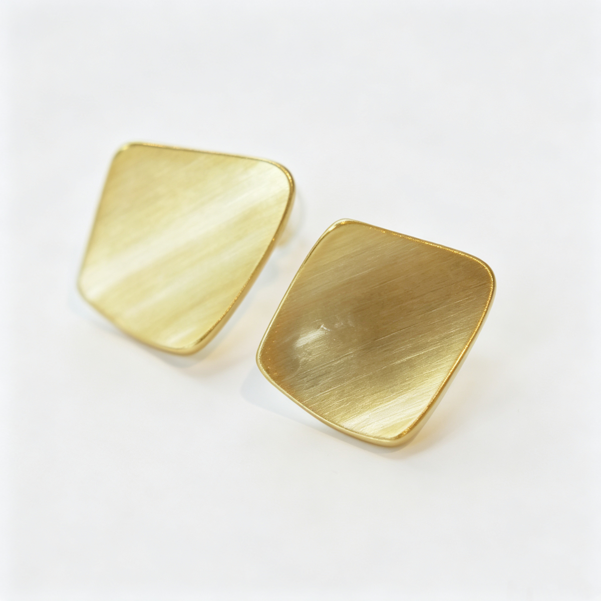 Asymmetrical Square Earrings on model — AUMIRE JEWEL