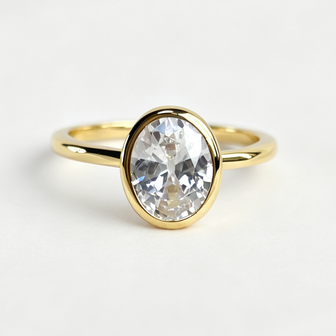 Seren oval-cut moissanite ring on hand — AUMIRE JEWEL
