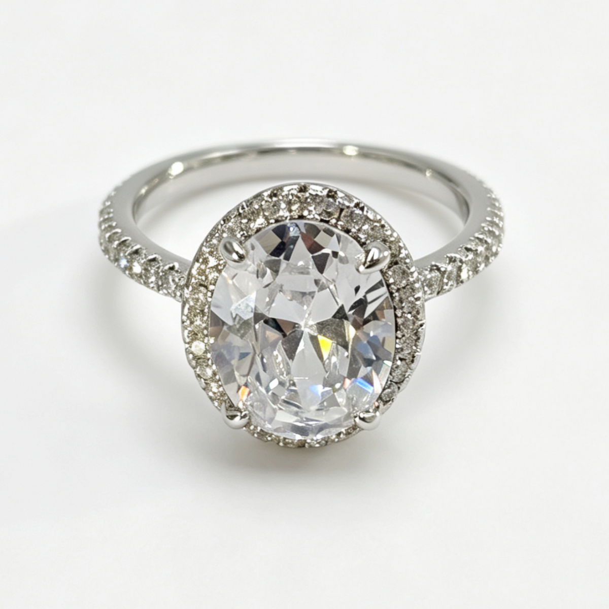 Adora oval-cut moissanite ring on hand — AUMIRE JEWEL