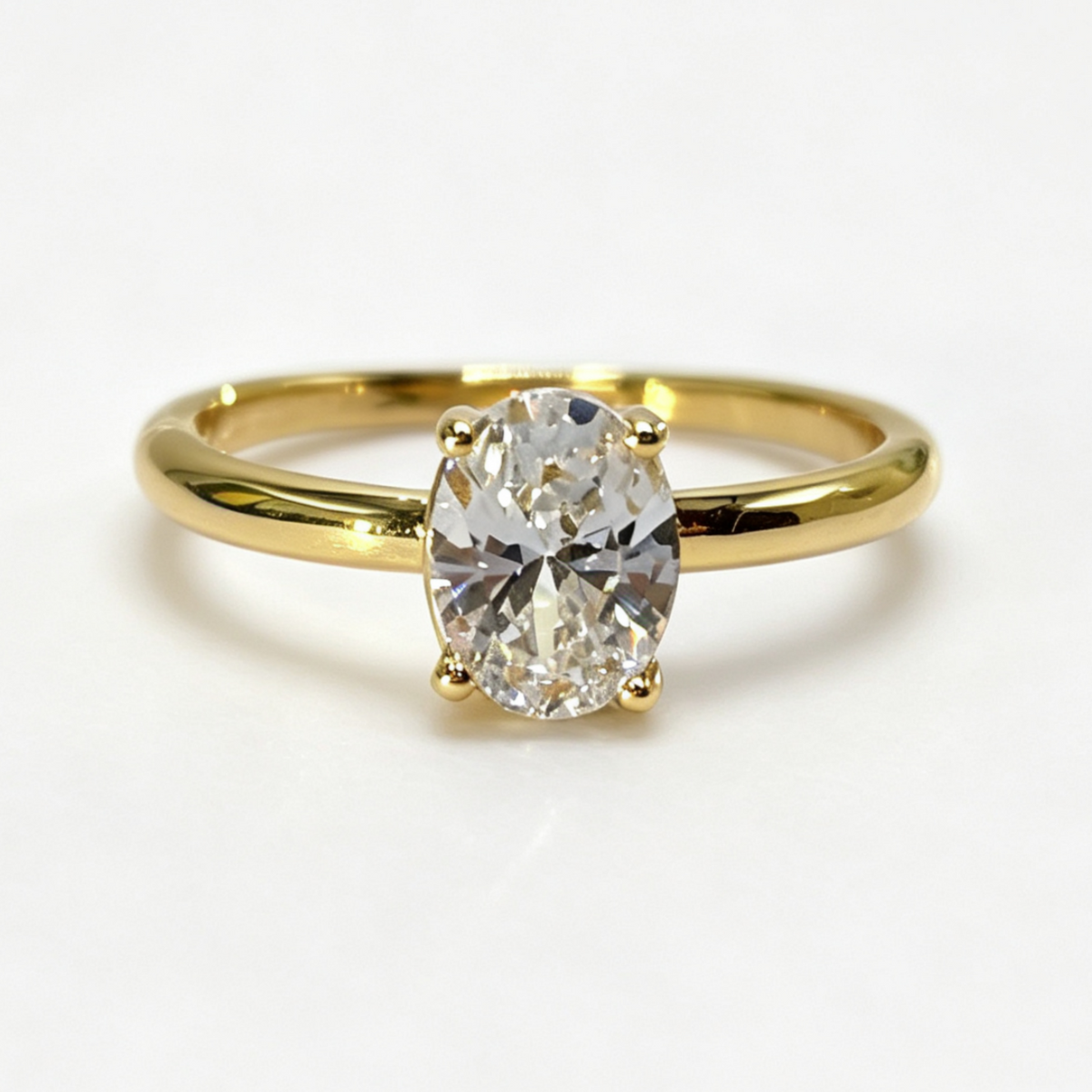 Vera oval-cut moissanite ring on hand — AUMIRE JEWEL