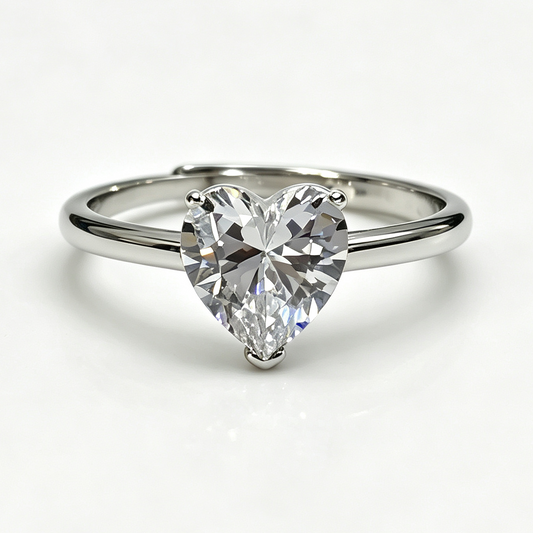 Eudora heart-cut moissanite ring on hand — AUMIRE JEWEL