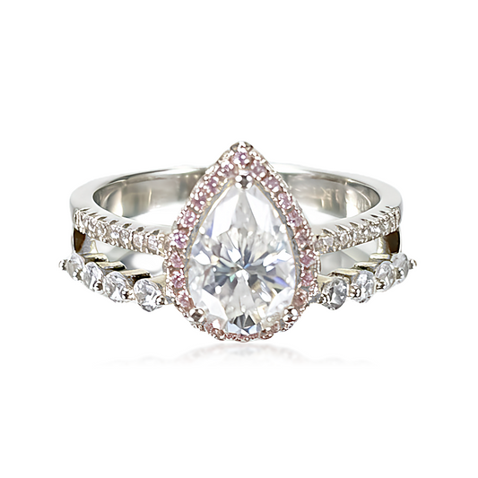 Starlight Heart pear-cut moissanite ring on hand — AUMIRE JEWEL