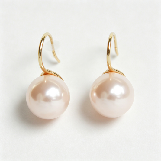 Goblet Pearl Earrings on model — AUMIRE JEWEL