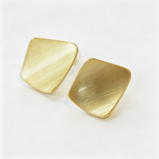 Asymmetrical Square Earrings on model — AUMIRE JEWEL