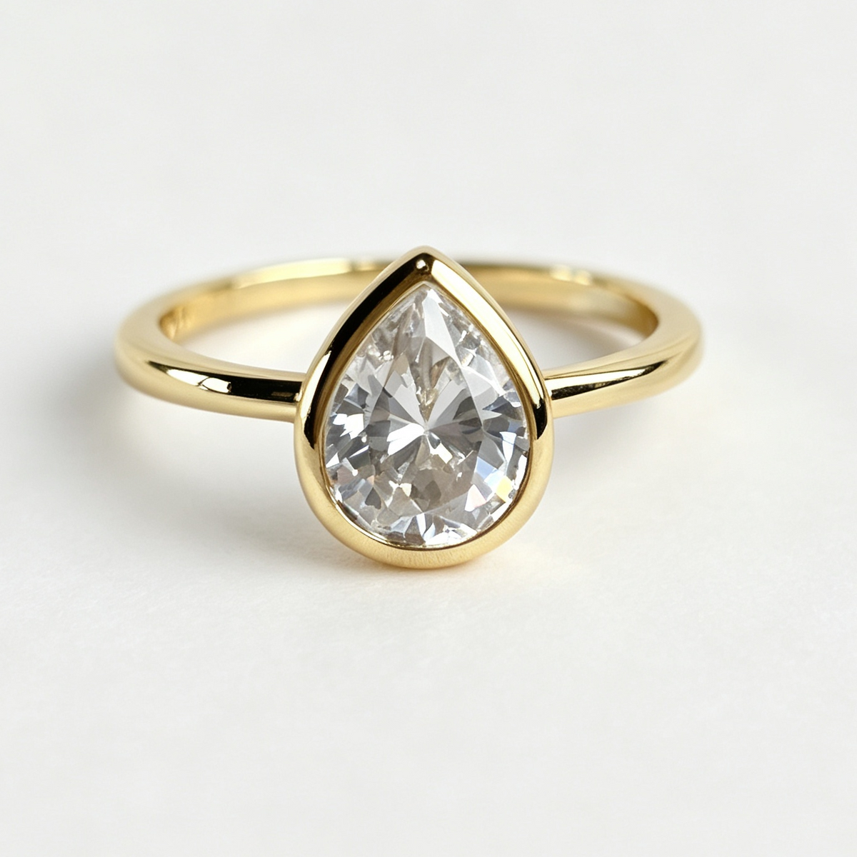 Calla pear-cut moissanite ring on hand — AUMIRE JEWEL