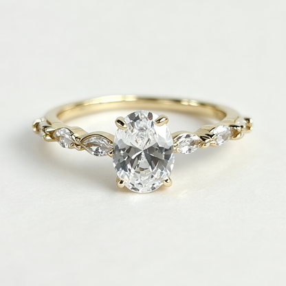 Eliana oval-cut moissanite ring on hand — AUMIRE JEWEL