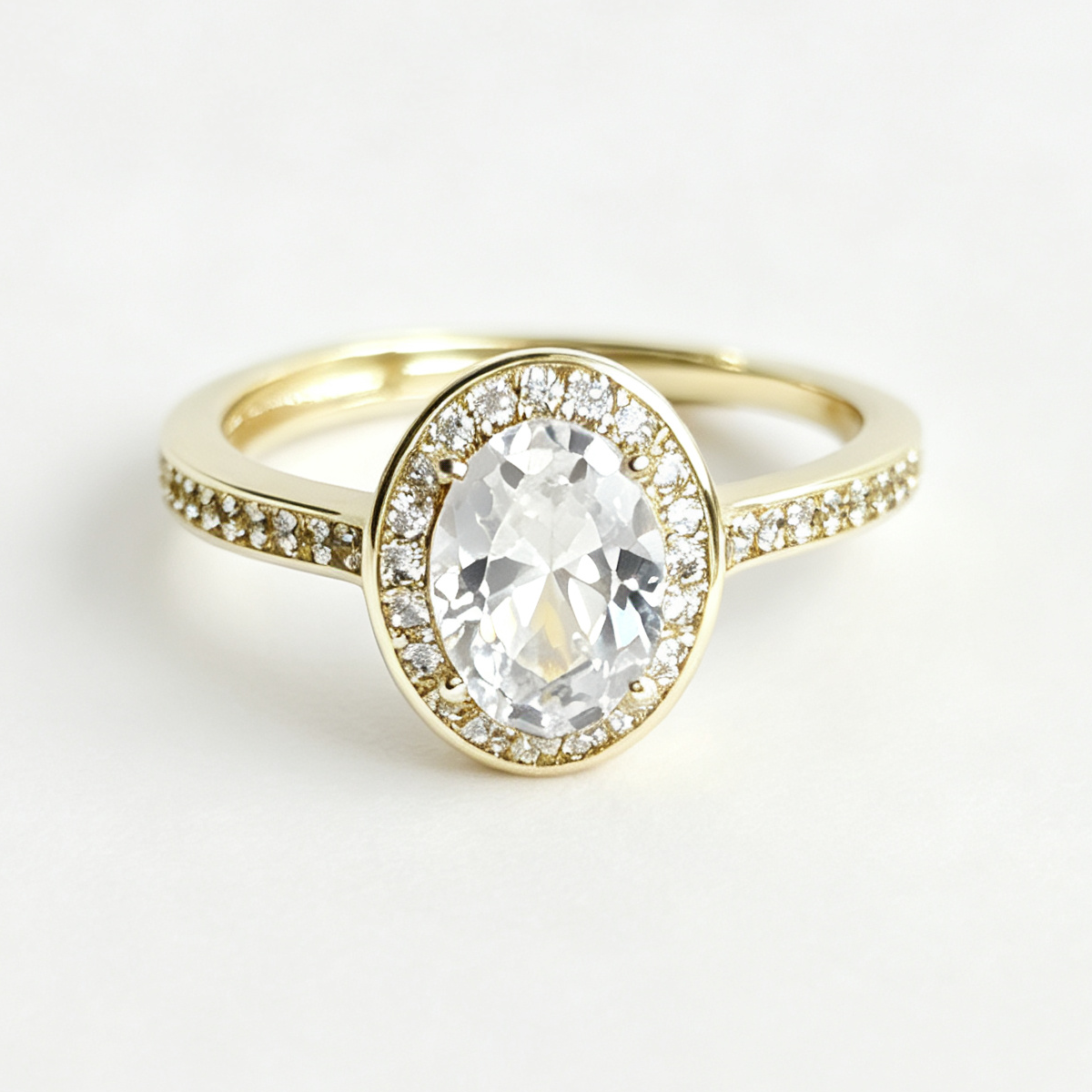 Freya oval-cut moissanite ring on hand — AUMIRE JEWEL