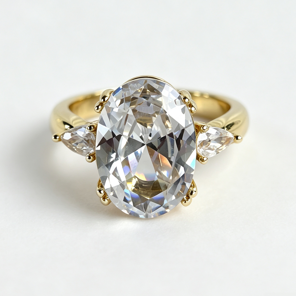 Cleo oval-cut moissanite ring on hand — AUMIRE JEWEL