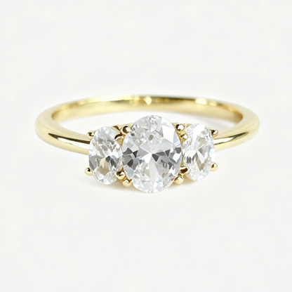Giselle oval-cut moissanite ring on hand — AUMIRE JEWEL