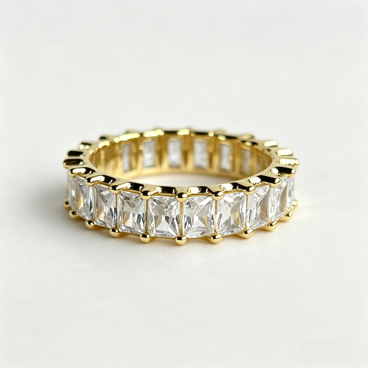 Alma oval moissanite band ring on hand — AUMIRE JEWEL