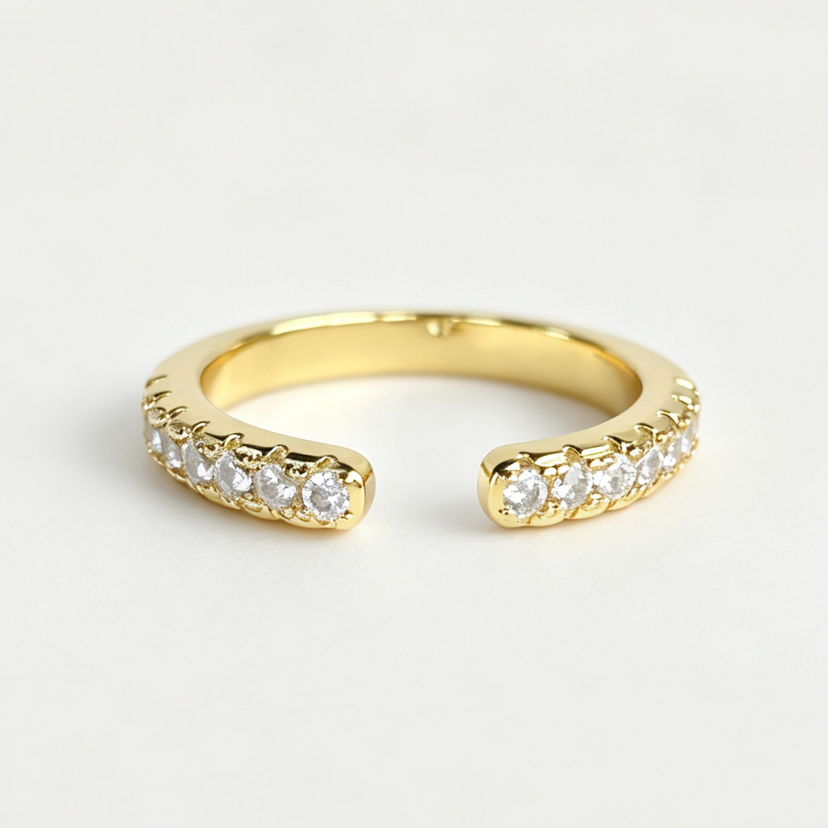 Orla round-cut moissanite ring on hand — AUMIRE JEWEL